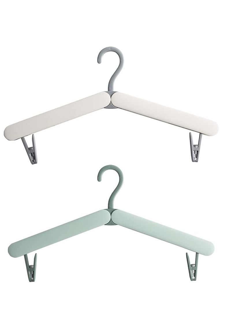Foldable Coat Hangers Portable Travel Collapsible Hangers with Clips for Clothes and Coats 2 Pcs - Image 1